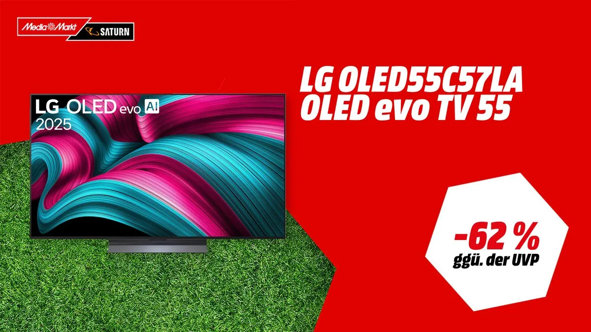 LG OLED55C57LA OLED evo TV, 55 Zoll, 4K, flaches Design — stark reduziert zur Fußball-WM 2026