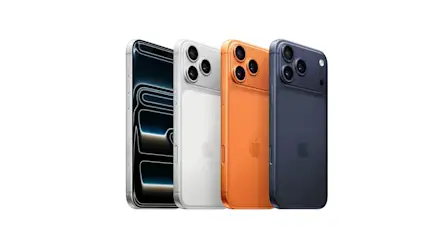 Das iPhone 17 Pro in verschiedenen Farben nebeneinander.