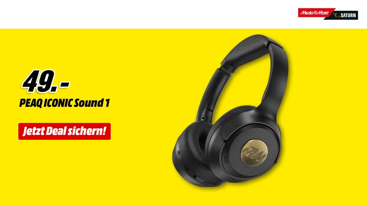 PEAQ PBH 8000-RW Over-Ear Bluetooth-Kopfhörer in Schwarz mit aktiver Geräuschunterdrückung