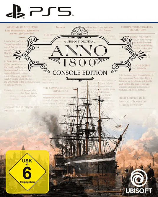 Genieße den neuesten Ableger Anno 1800 von Ubisofts berühmter Anno-Spielreihe auf deiner PS5!