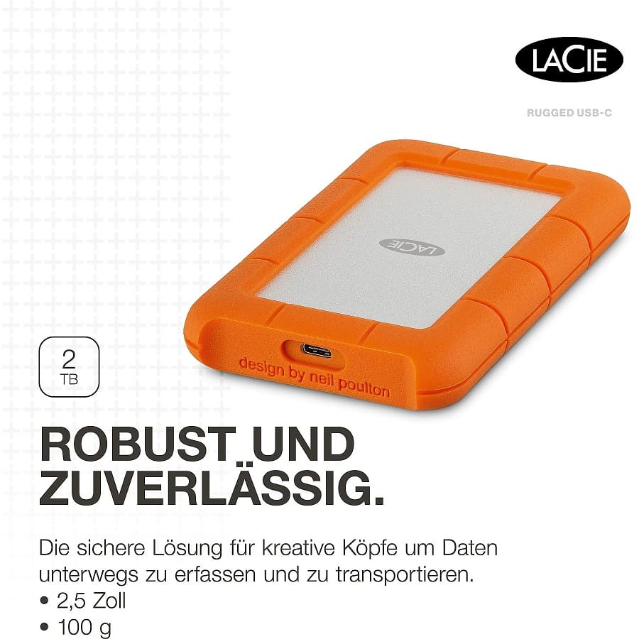 LACIE Rugged USB-C HDD Festplatte 2 TB bei MediaMarkt