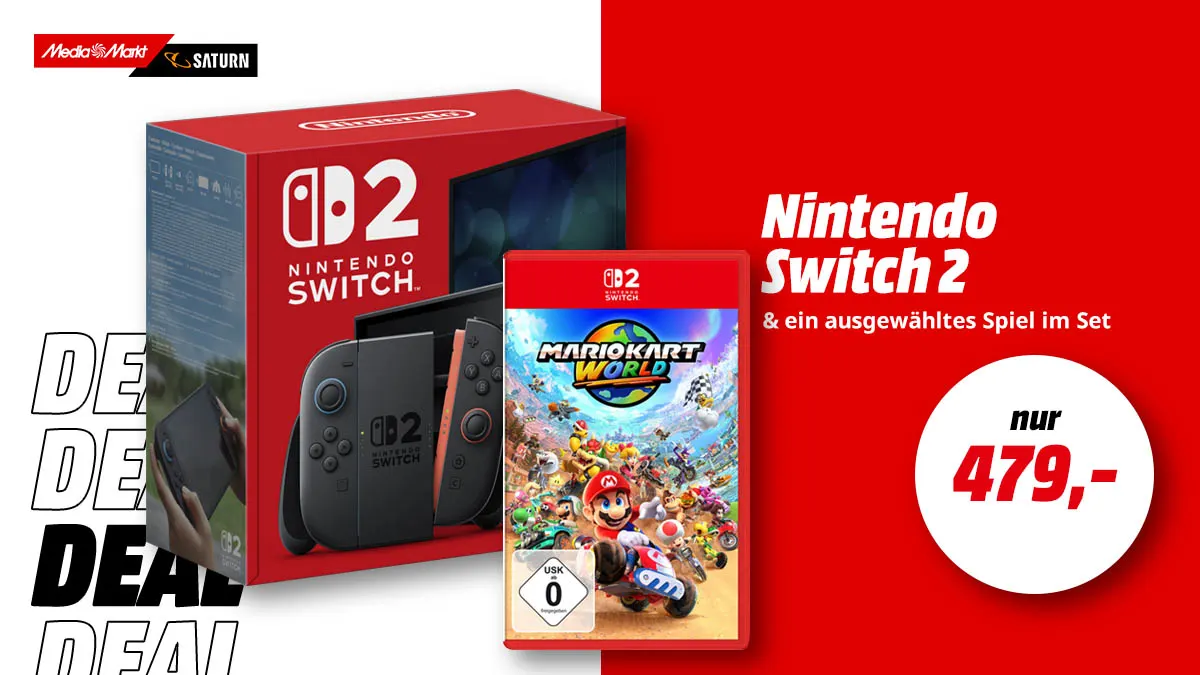 Nintendo Switch 2 & ein ausgewähltes Spiel im Set für nur 479 € 