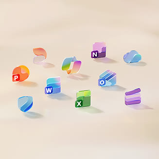 Microsoft 365 Icons wie Word, PowerPoint, Excel usw.