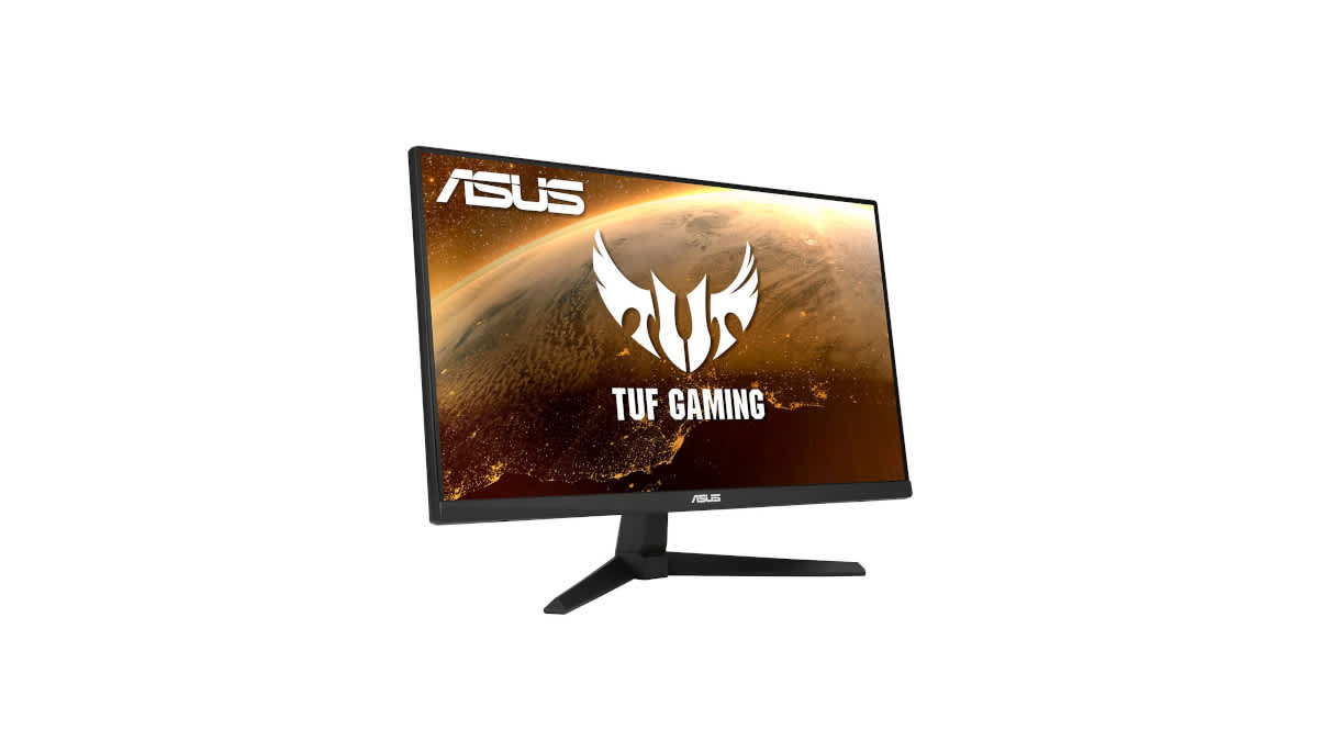 Der Asus TUF Gaming VG249Q1A Gaming-Monitor von der Seite.