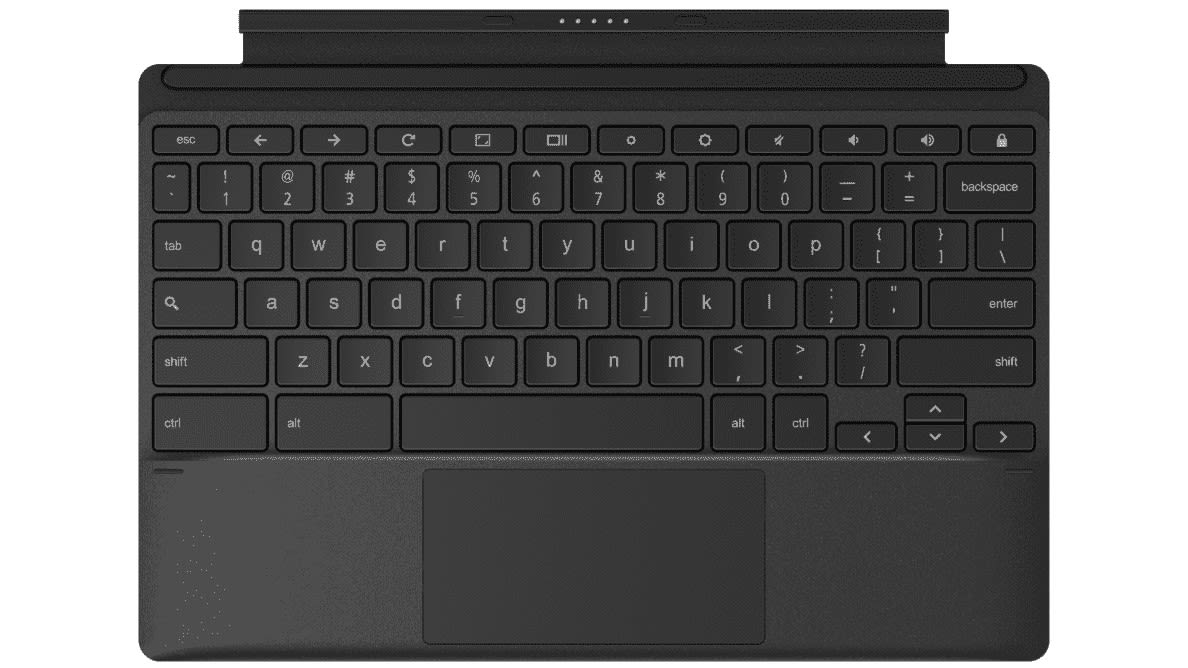 Detachable Tastatur in Schwarz aus Vogelperspektive