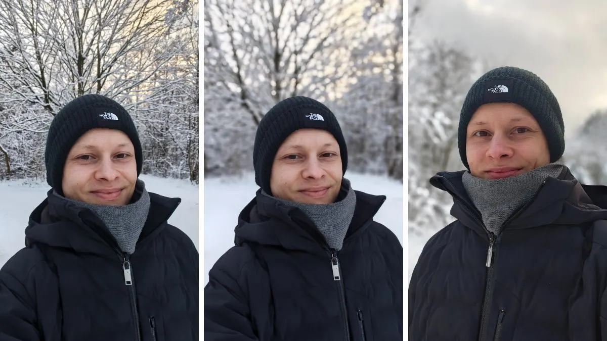 Eine Collage zeigt drei Selfies von Alex. Das mittlere und das rechte Bild haben einen verschwommenen Hintergrund.