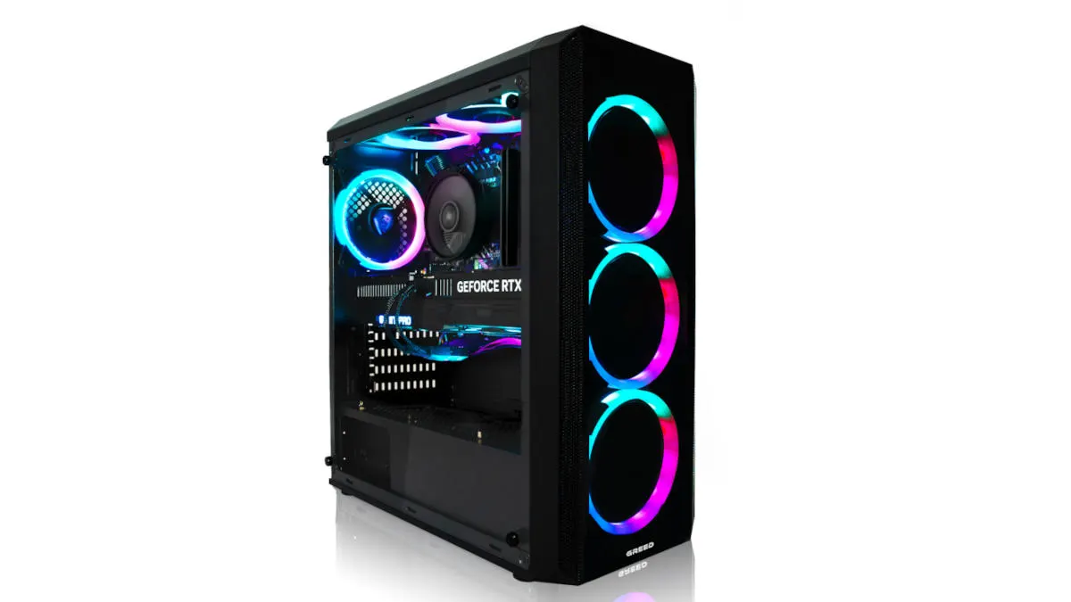 Der Greed MK2 FE Intel vor weißem Hintergrund.