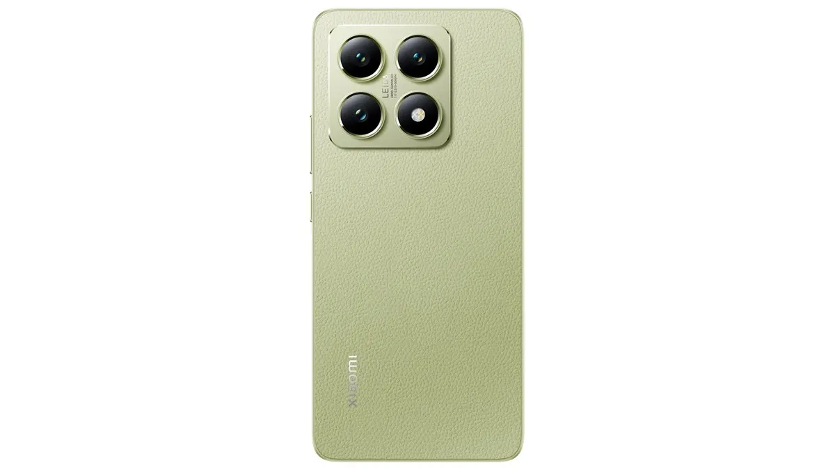 Ein goldenes Smartphone mit vier Kameras auf der Rückseite, die in einem quadratischen Gehäuse angeordnet sind, und dem Schriftzug Xiaomi.