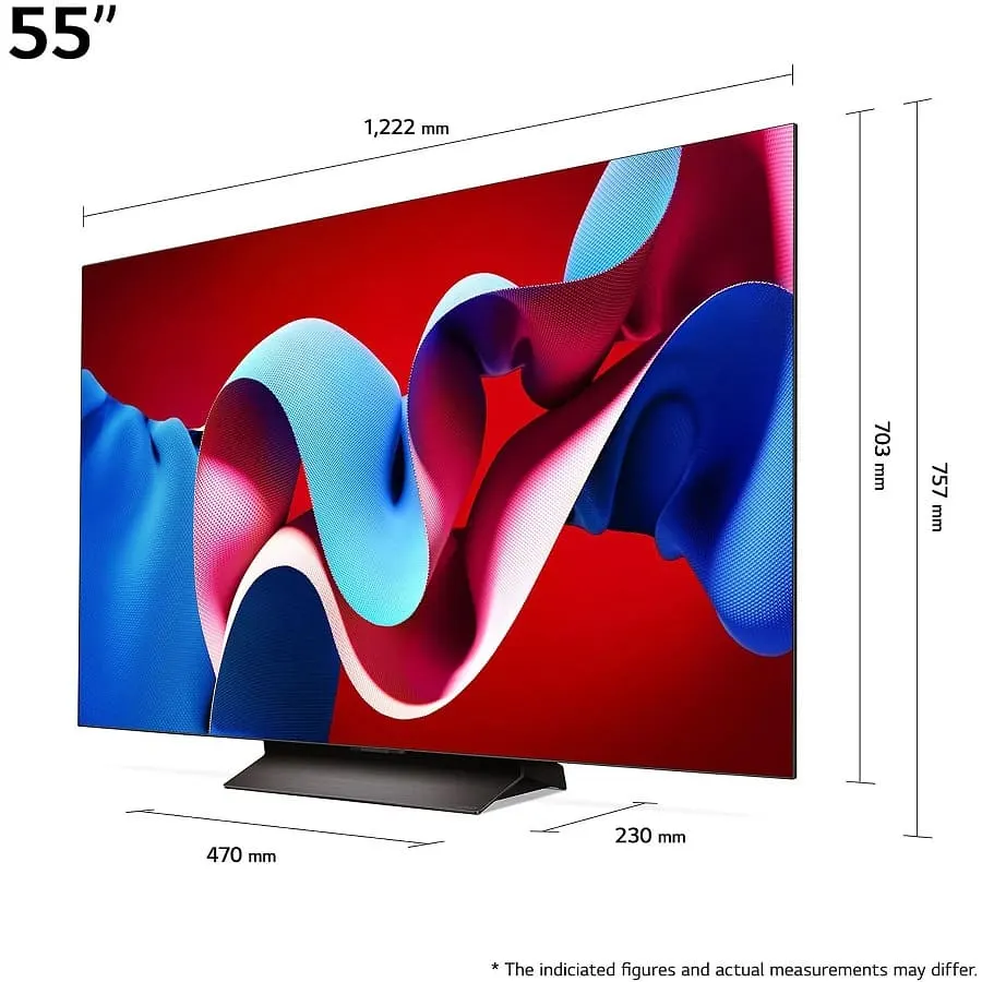 Der LG OLED55C43LA OLED TV 55 Zoll verfügt über eine kompakte Größe.
