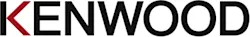 Kenwood-Logo mit schwarzem Schriftzug, wobei das "K" rot und schwarz gestaltet ist; weißer Hintergrund.