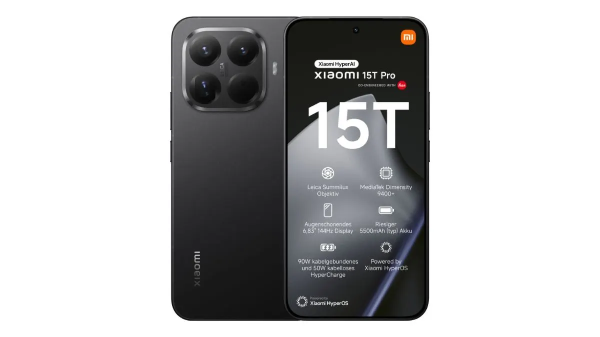 Das Smartphone Xiaomi 15T Pro vor weißem Hintergrund.