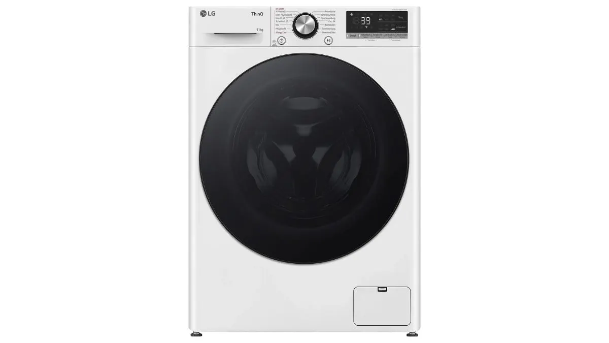 Die Waschmaschine LG F4WR701Y vor weißem Hintergrund.