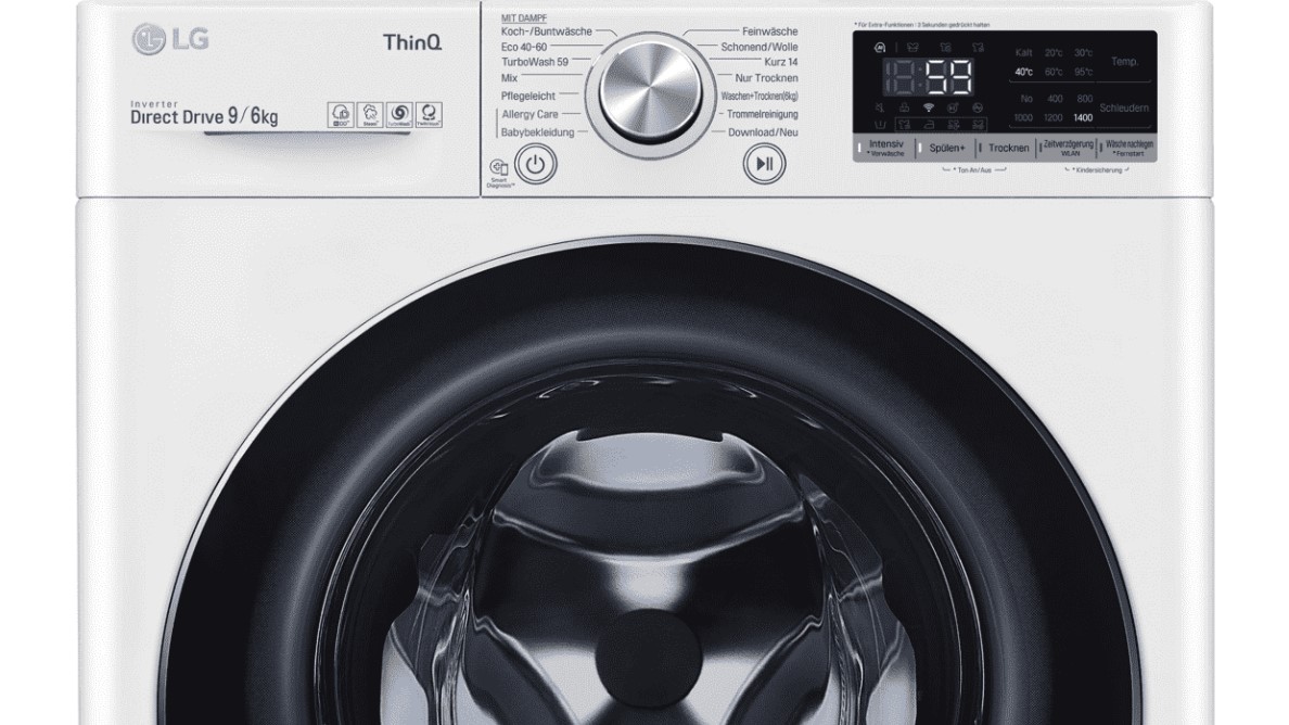 Mașina de spălat cu uscător LG V5WD961 oferă tehnologia ThinQ pentru control inteligent prin smartphone și casă inteligentă