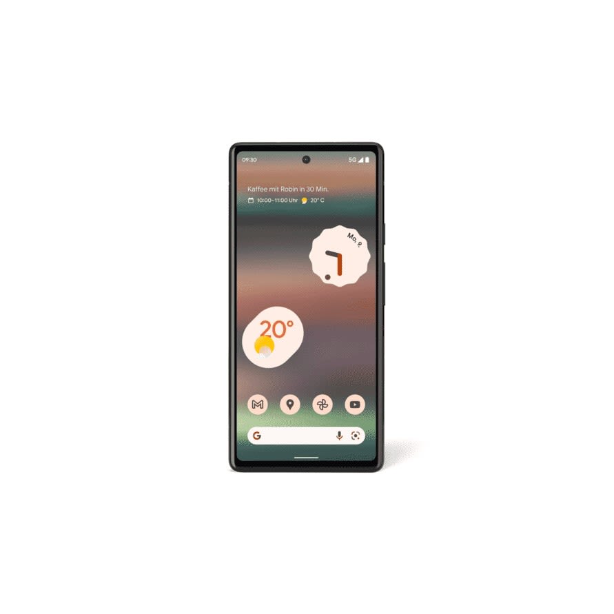 GOOGLE Pixel 6a 128 GB Sage Dual SIM Senkrecht aufgestellt von vorne