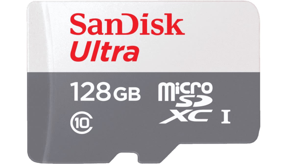 SANDISK Ultra®, Speicherkarte, Micro-SDXC microSD Extended Capacity (microSDXC), 128 GB, 100 MB/s in Grau