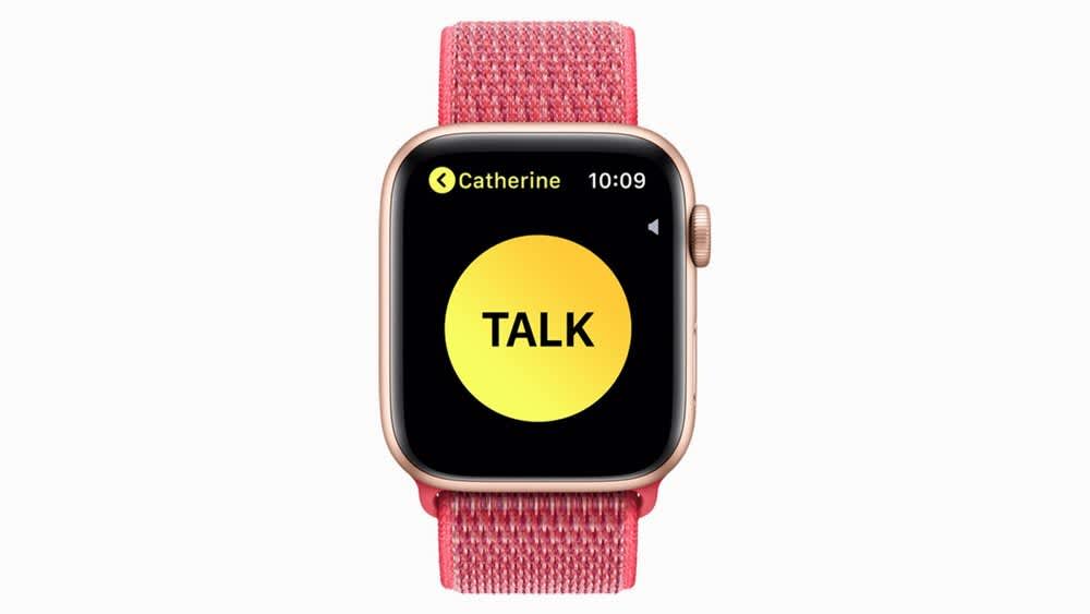 Rosa Apple Watch mit Talk anzeige 