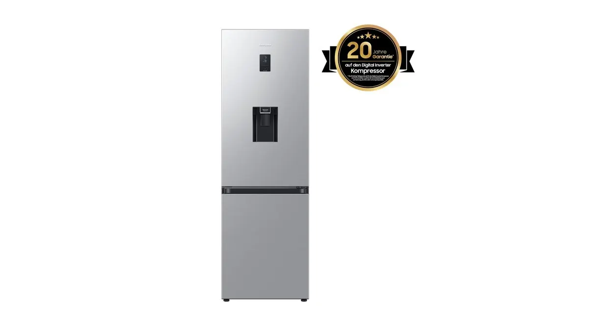 Die Kühl-Gefrierkombination Samsung RL 34 C652CSA/EG vor einem weißen Hintergrund.