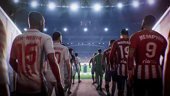 Zwei Mannschaften laufen in ein Stadium in EA SPORTS FC 24 - PS5 ein