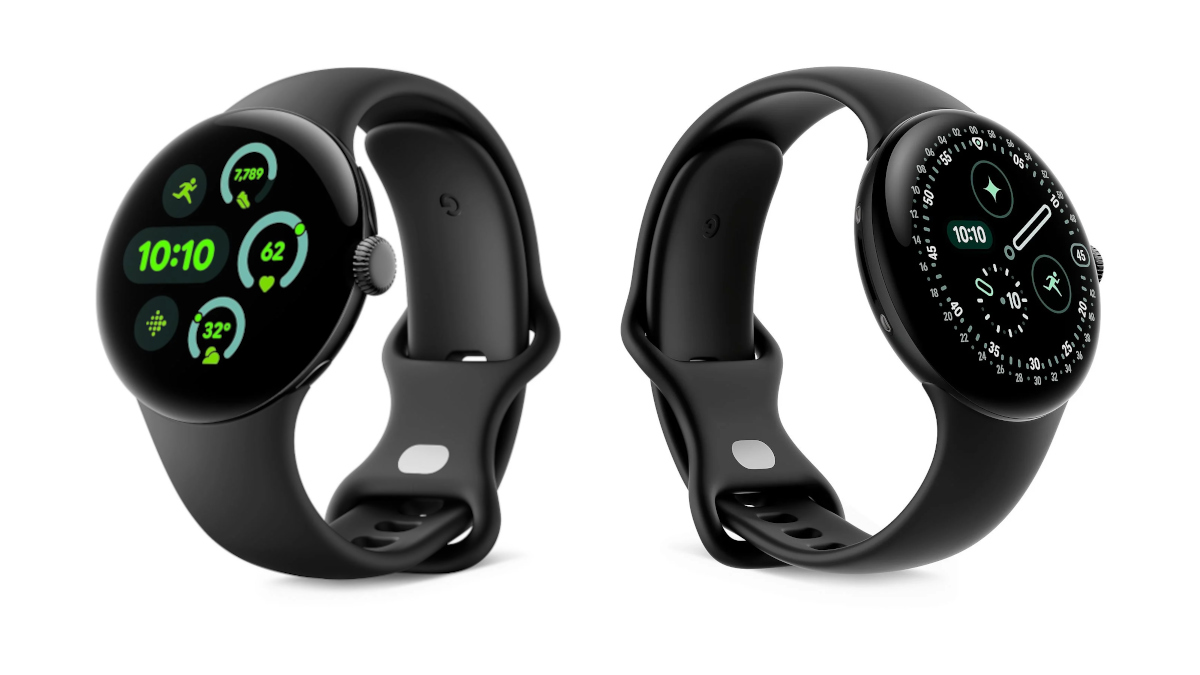 Die Pixel Watch 3 und Pixel Watch 4 stehen vor weißem Hintergrund.