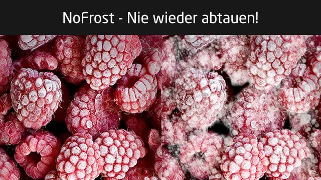 Gefrorene Himbeeren aus der KOENIC KFK 611 B NF IN Kühlgefrierkombination