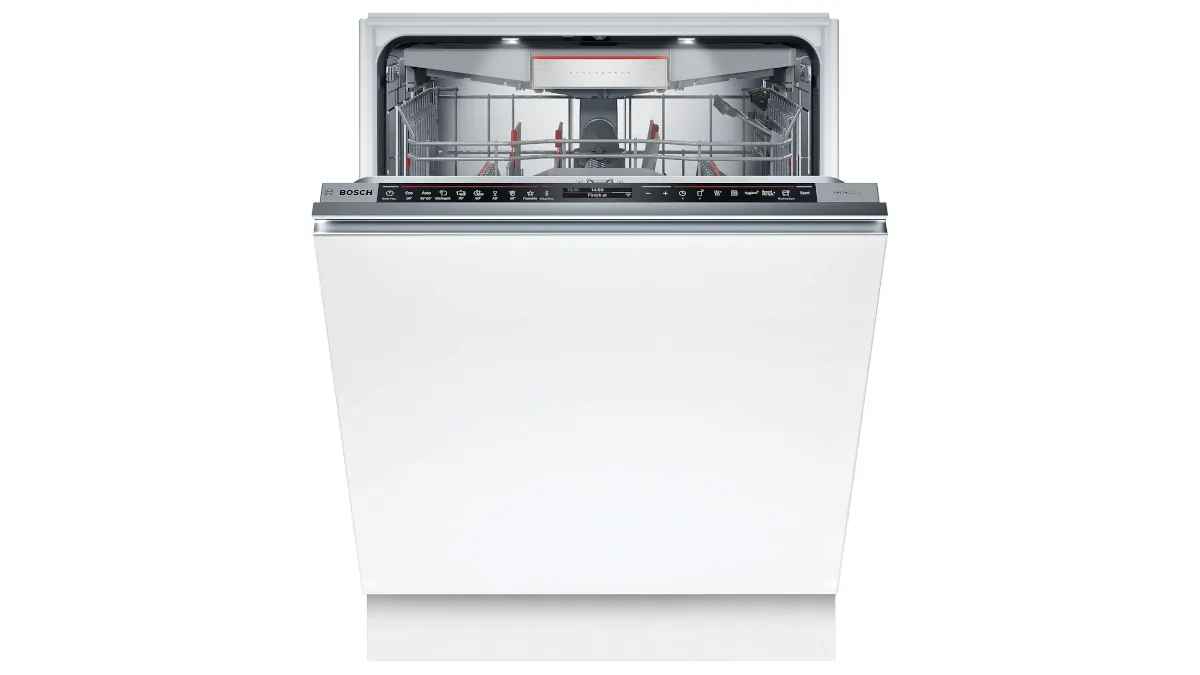 Der Geschirrspüler Bosch SMD8TCX04E Serie 8 vor einem weißen Hintergrund.