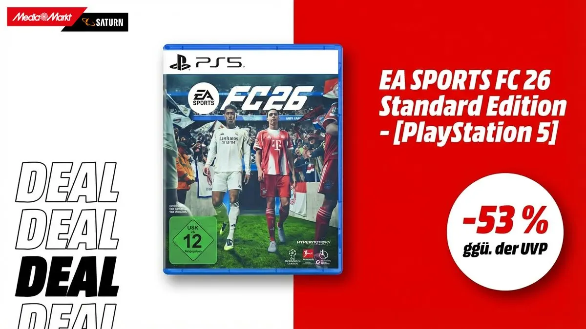 Die Spielehülle der EA SPORTS FC 26 Standard Edition für die PlayStation 5 im aktuellen Angebot.
