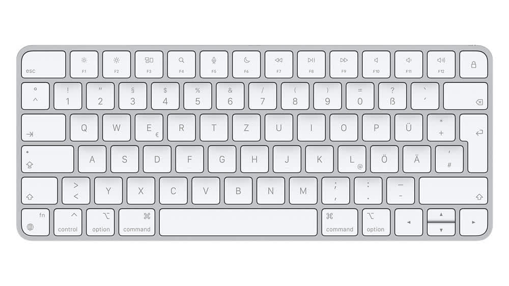 Das Apple Magic Keyboard aus der Vogelperspektive.