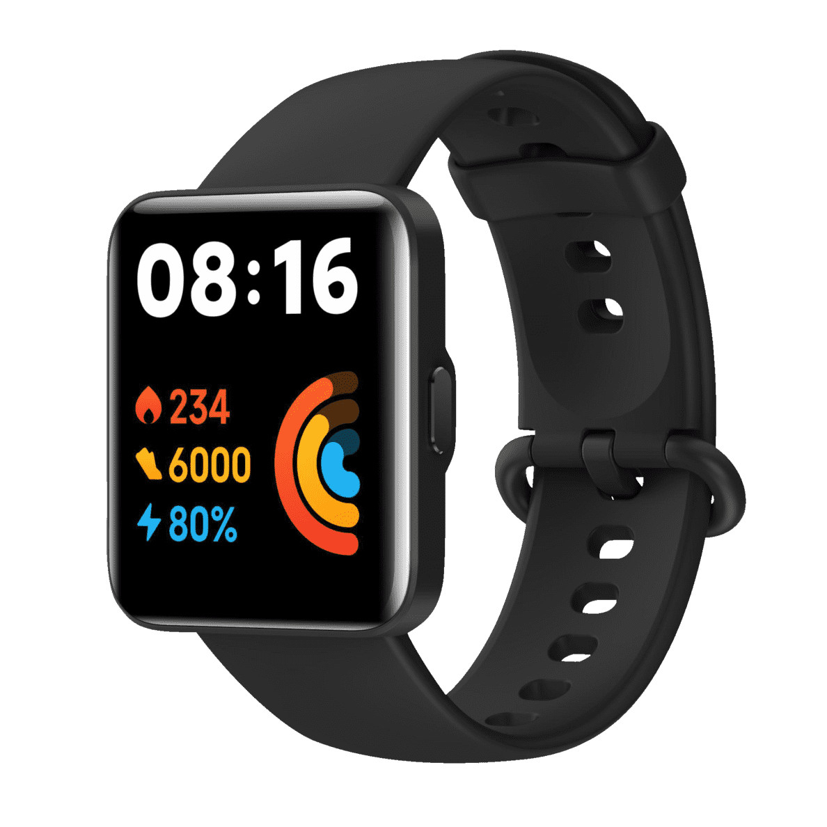 XIAOMI Redmi Watch 2 Lite Smartwatch schwarz senkrecht Aufgestellt von rechts Ansicht