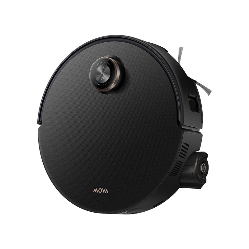 Sicht von oben auf den MOVA Z60 Ultra Roller Complete Saugroboter in Schwarz.