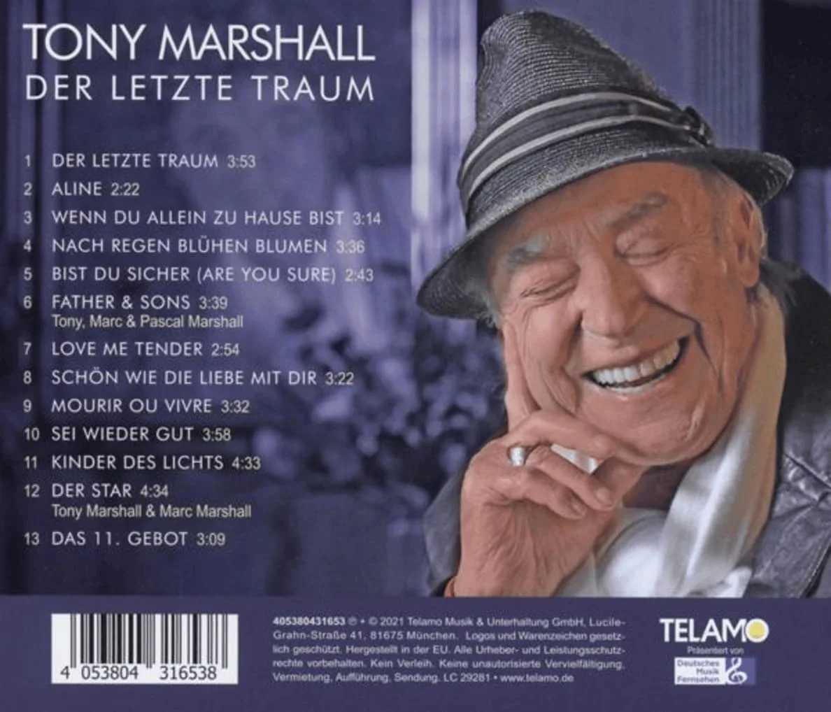 Tony Marshall - Der letzte Traum - CD Rückseite
