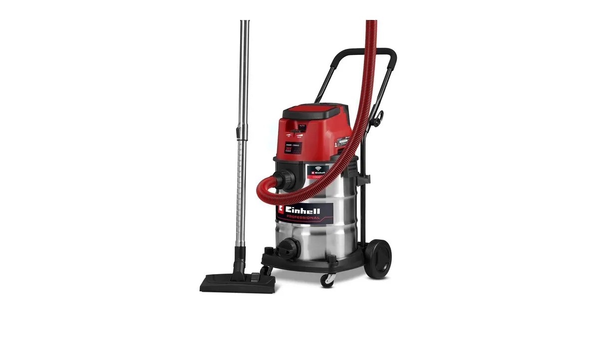 Der Nass-Trockensauger Einhell TP-VC 36/30 S Auto vor einem weißen Hintergrund.