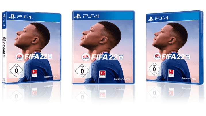 FIFA 22 PS4 Cover dreimal nebeneinander