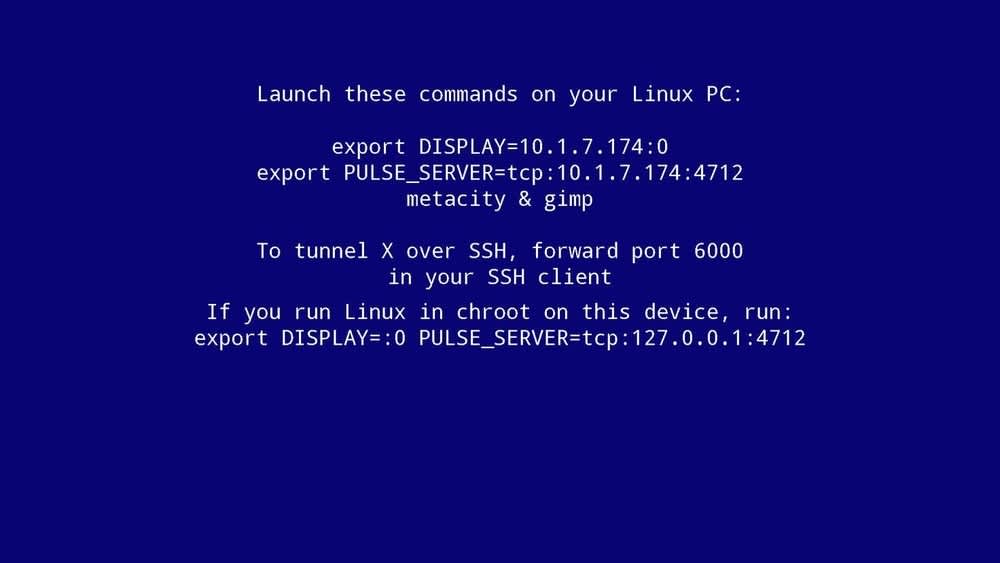 Ein Screenshot zeigt den Startbildschirm von XServer XSDL.