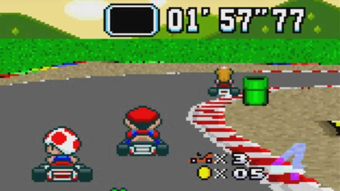 Ein Screenshot von „Mario Kart“.