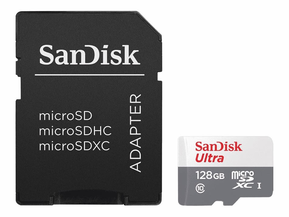 SANDISK Ultra®, Speicherkarte, Micro-SDXC microSD Extended Capacity (microSDXC), 128 GB, 100 MB/s mit Adapter