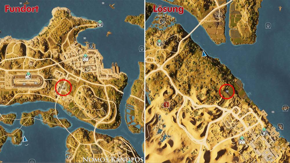 Nomus Kanopus – Sackgasse-Rätsel: Standort auf der Ingame-Karte.