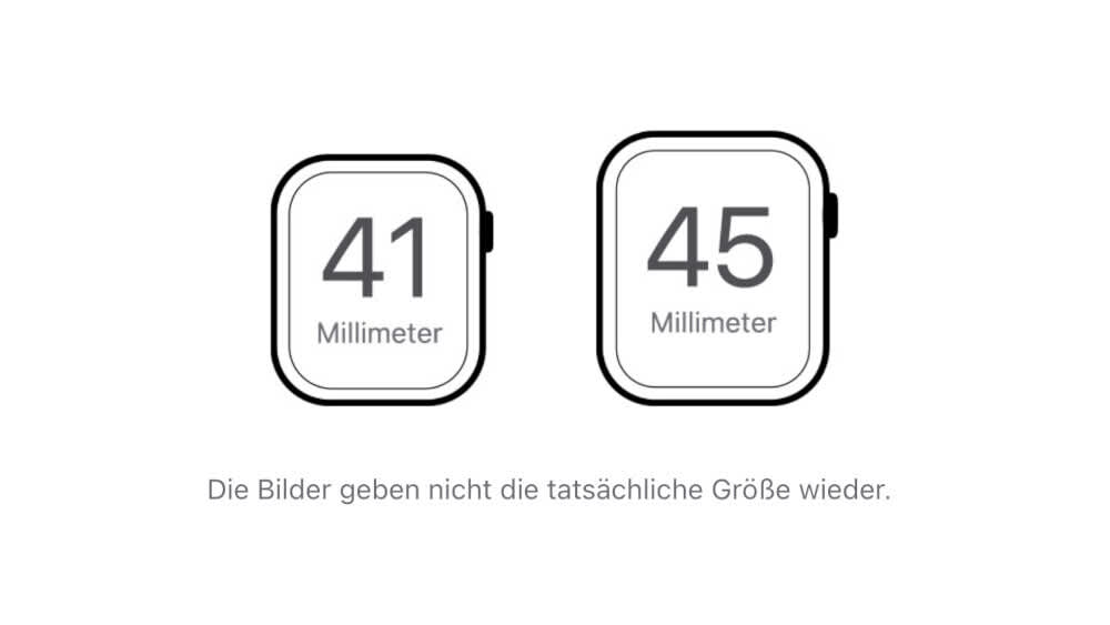 Größenangabe Apple Watches