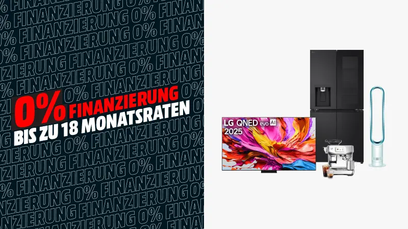 0%-Finanzierung mit bis zu 18 Monatsraten für viele Aktionsprodukte.