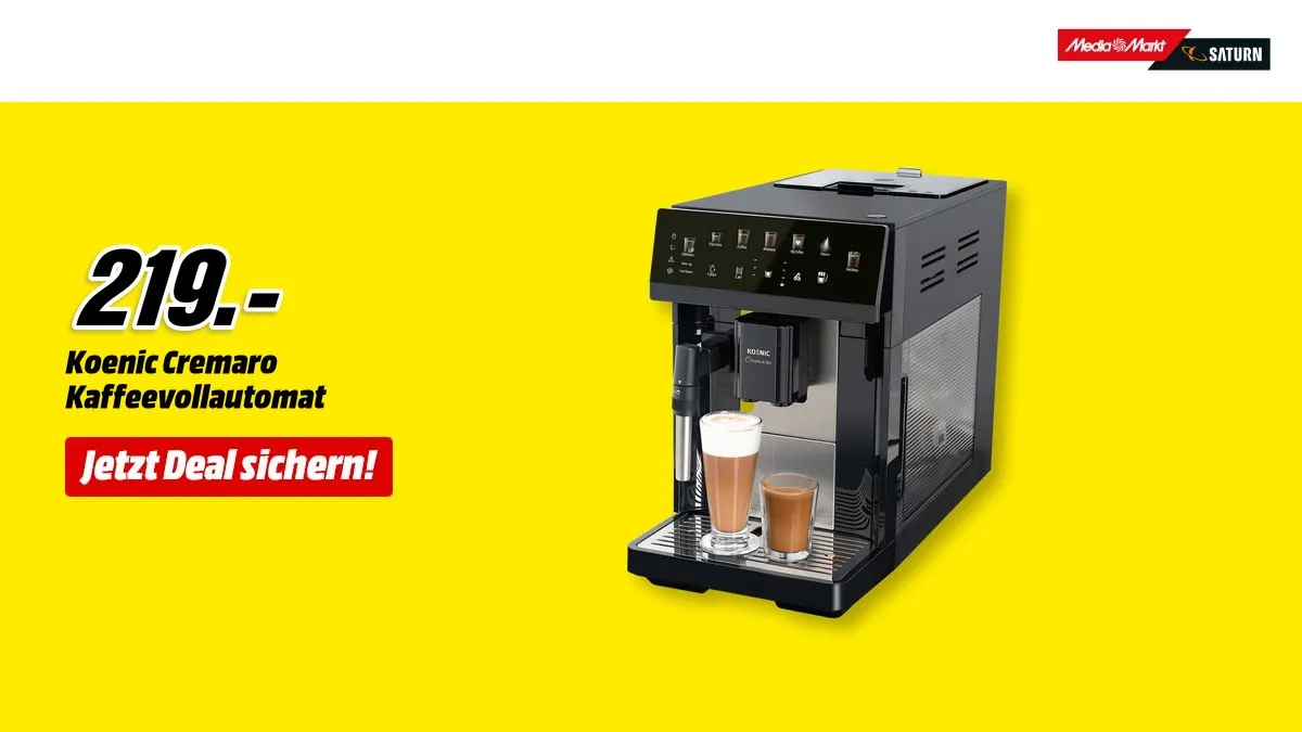 Koenic KCAM 1518026 B Cremaro Kaffeevollautomat in Schwarz – Kaffeevollautomat für 219,– € bei MediaMarkt