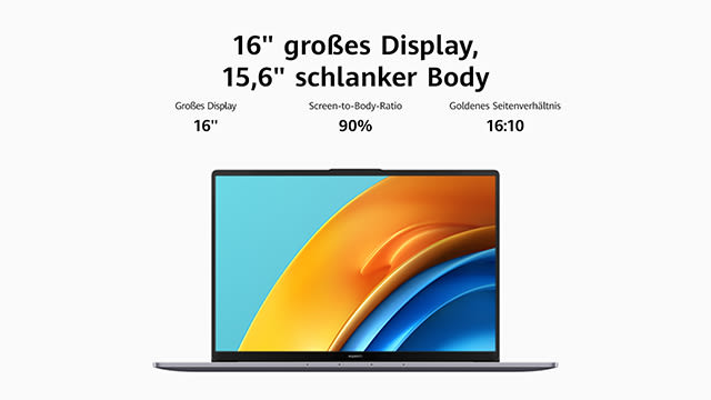 16 Zoll großes Display, 15,6 Zoll schlanker Body
