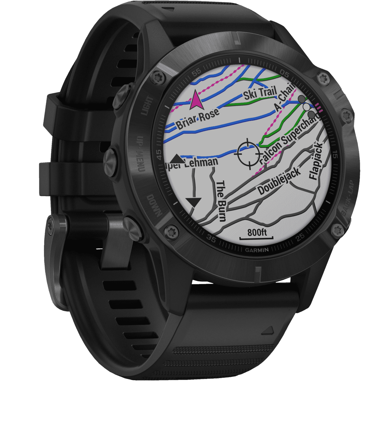 GARMIN Fenix 6 Pro Smartwatch schwarz zeigt karte an