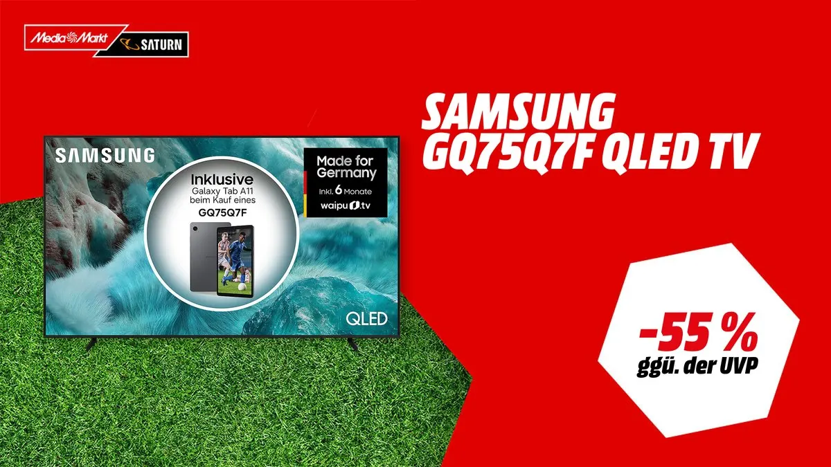 Samsung GQ75Q7F QLED TV 75 Zoll – stark reduziert und gratis geliefert zum WM-Angebot 2026