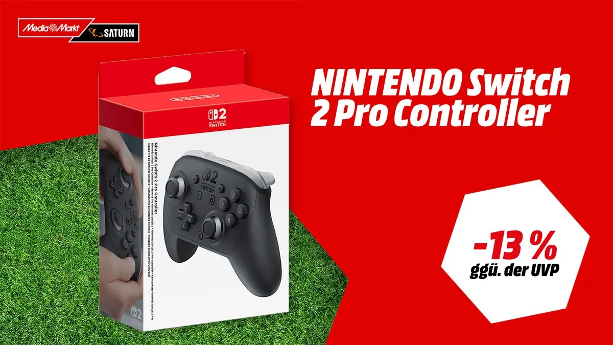 Nintendo Switch 2 Pro Controller Schwarz – WM-Angebot mit -13 % (ggü. der UVP) reduziert