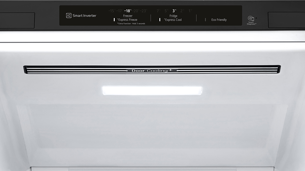 Oberer Teil der LG GBB62MCGCN1 Serie 6 Kühlgefrierkombination mit Anzeige