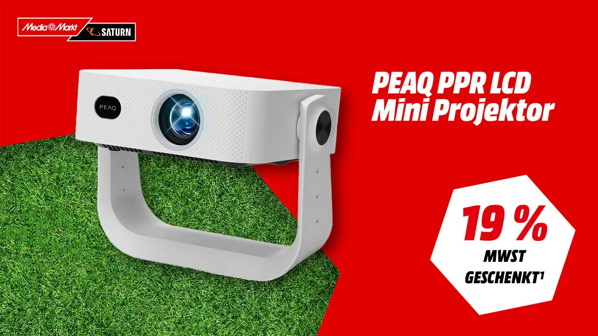 PEAQ PPR F260-5026KE LCD Mini Projektor mit DCI 4K und 7900 Lumen, aktuell um die Mehrwertsteuer reduziert
