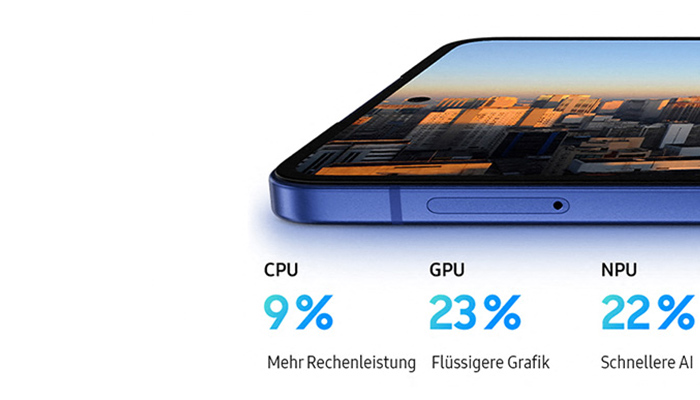 Das Galaxy Z Flip bietet 9% mehr Rechenleistung, 23% flüssigere Grafik und 22% schnellere AI.