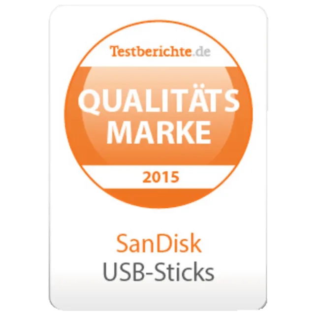 Qualitätsmarke SANDISK USB Sticks 2015 von Testberichte.de