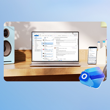 Laptop mit Outlook-Icon