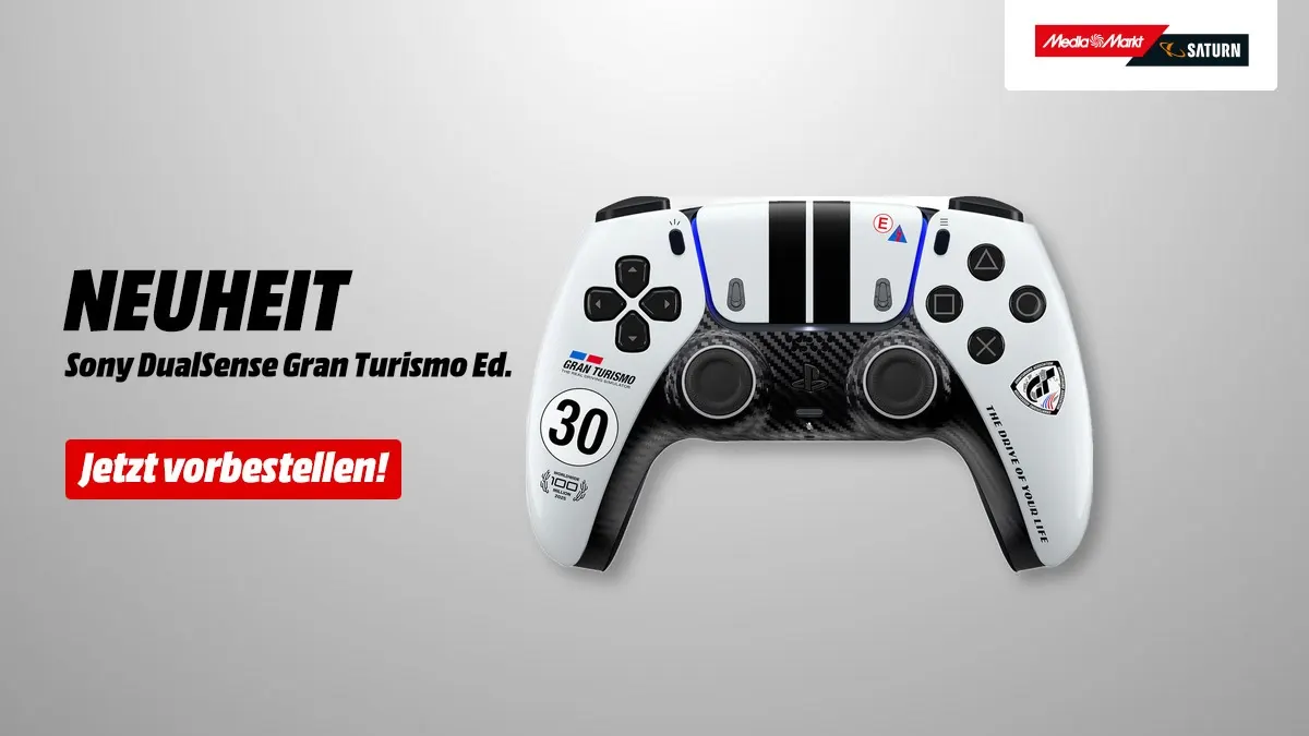 Sony DualSense Gran Turismo Limited Edition bei MediaMarkt - kabelloser Controller für PS5, PC, Mac & Android