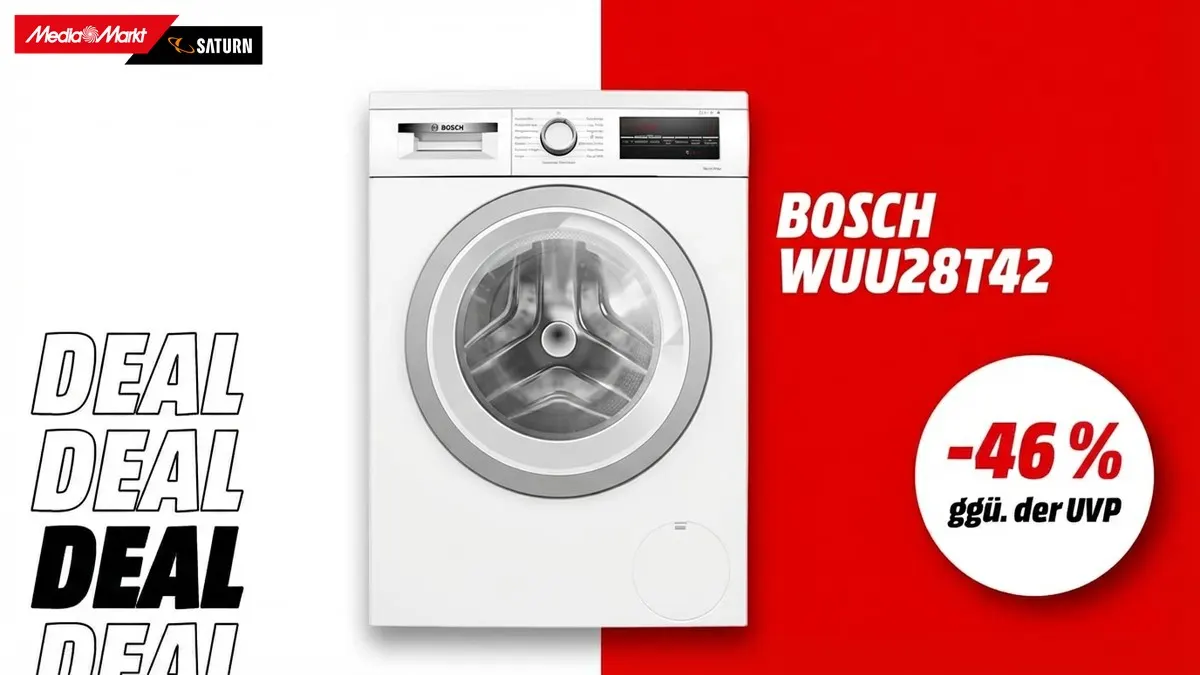 Die Bosch WUU28T42 Serie 6 Waschmaschine für saubere Wäsche.